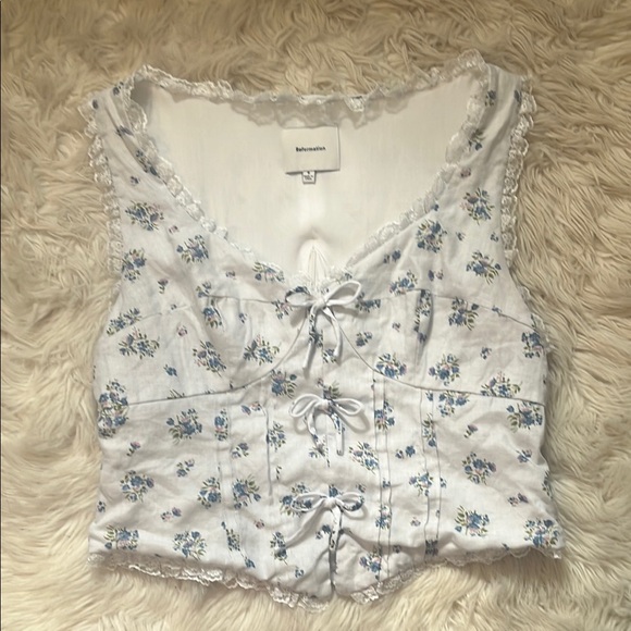 Reformation Brenda Floral Linen Top - Picture 3 of 6